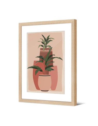 Cadre avec pots de plante verte 40x50 cm outlet