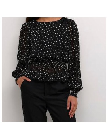 Blouse noire à pois blanc france